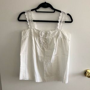 J.Crew Eyelet Babydoll Top / Blouse, White